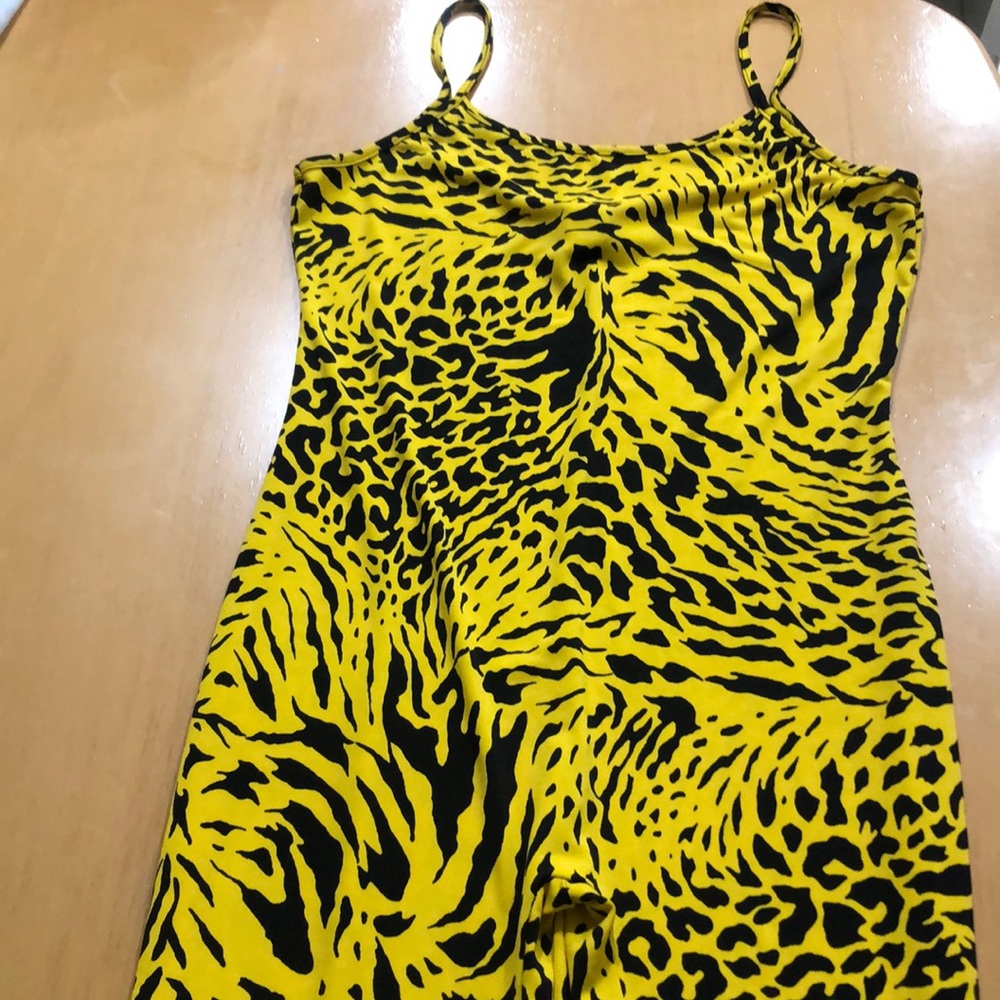 Yellow & Black Animal Print Cami Jumpsuit